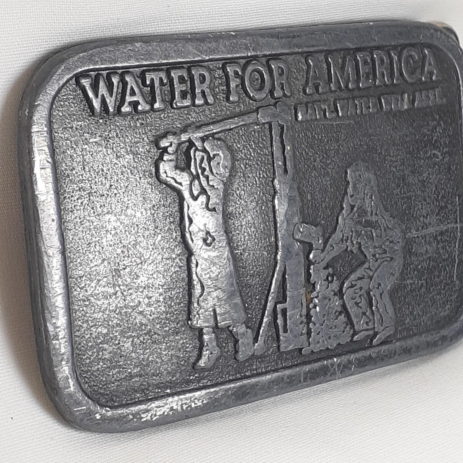 Water‎ For America National Water Well Association Metal Belt Buckle 3\