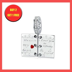 Love letter notes charm,Silver charms,pandora charm,bracelet charms,Gift for Girls,Charms for Bracelet