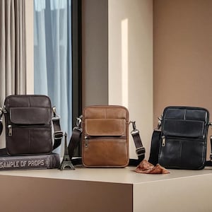 Genuine Leather Crossbody Bag for Men, Multifunction Shoulder Messenger Bag,Work, Business,Holiday Gift,Casual and Stylish Men’s Accessories