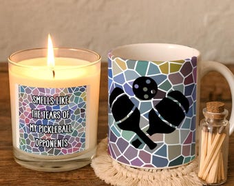 Pickleball Gift Box, Pickleball Mug and Candle Set, Funny Pickleball Gifts for Women & Players, Pickleball Lover Care Package