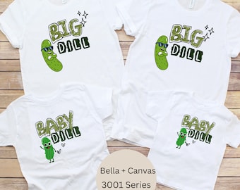 Baby Dill Cute Pickle Kids' Tee and Big Dill Mom and Dad Tee, Family Shirt