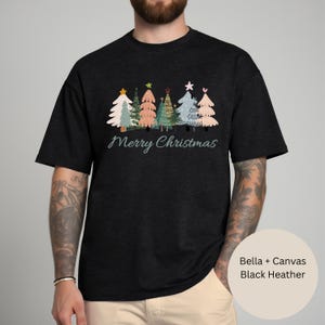 Merry Christmas Tee, subtle pretty colours, gift giving, unisex sizing Bella + Canvas comfort