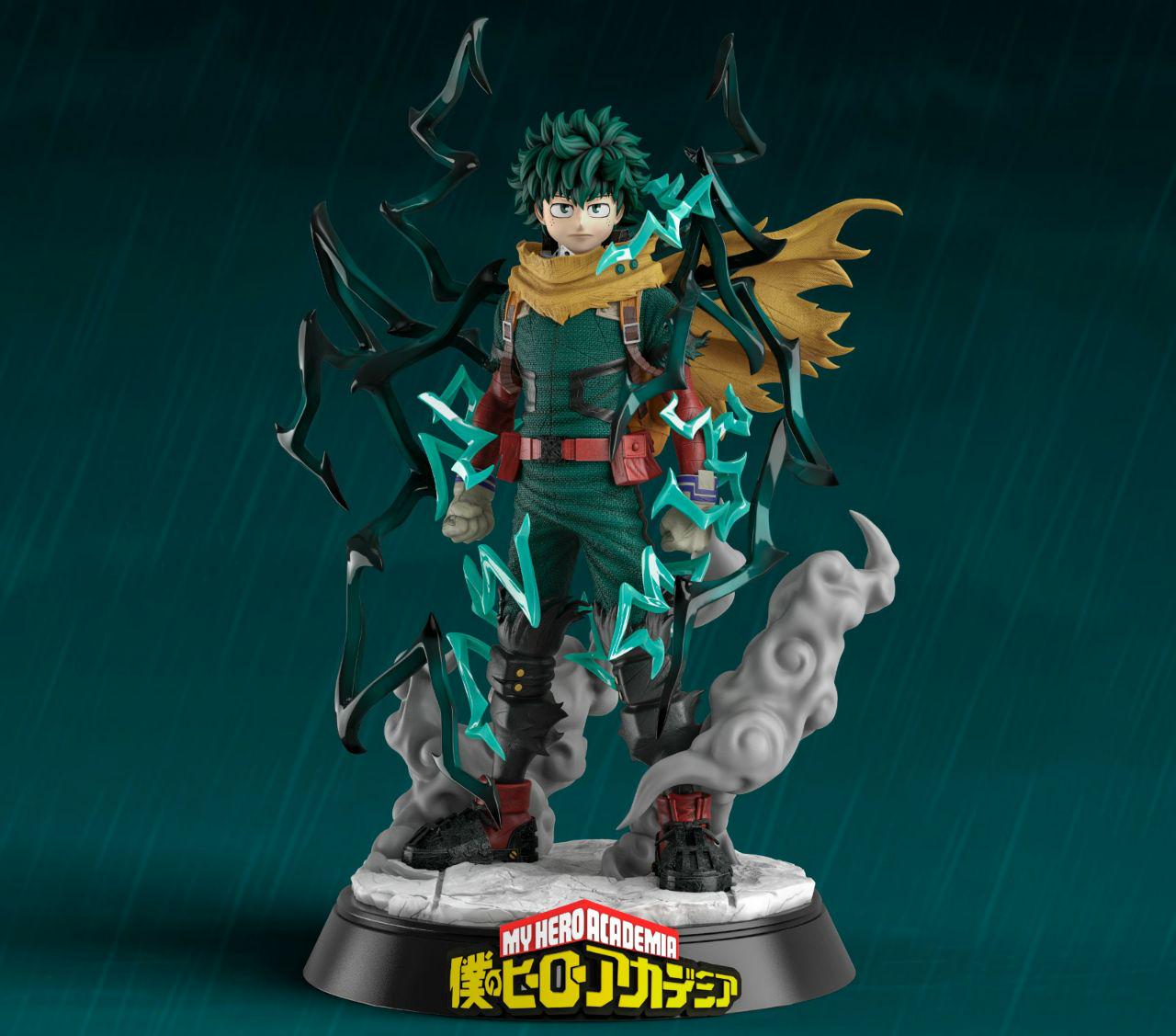 Figurine Anime My Hero Academia Izuku Midoriya - PVC, Hauteur 8/23cm, Pose Squats, Collection