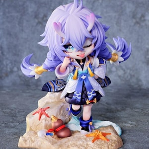 Bailu Chibi STL File – Honkai Star Rail 3D Fan Art Model (link to Google Drive) | Cute Pose with Base | Printable Figure for Resin/FDM