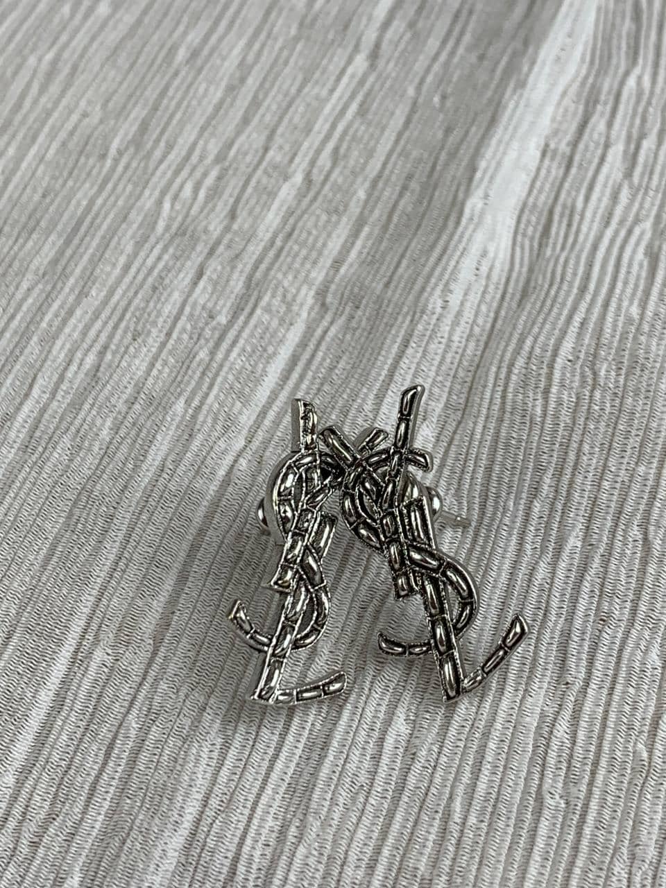Yves Saint Laurent Silver YSL Earrings