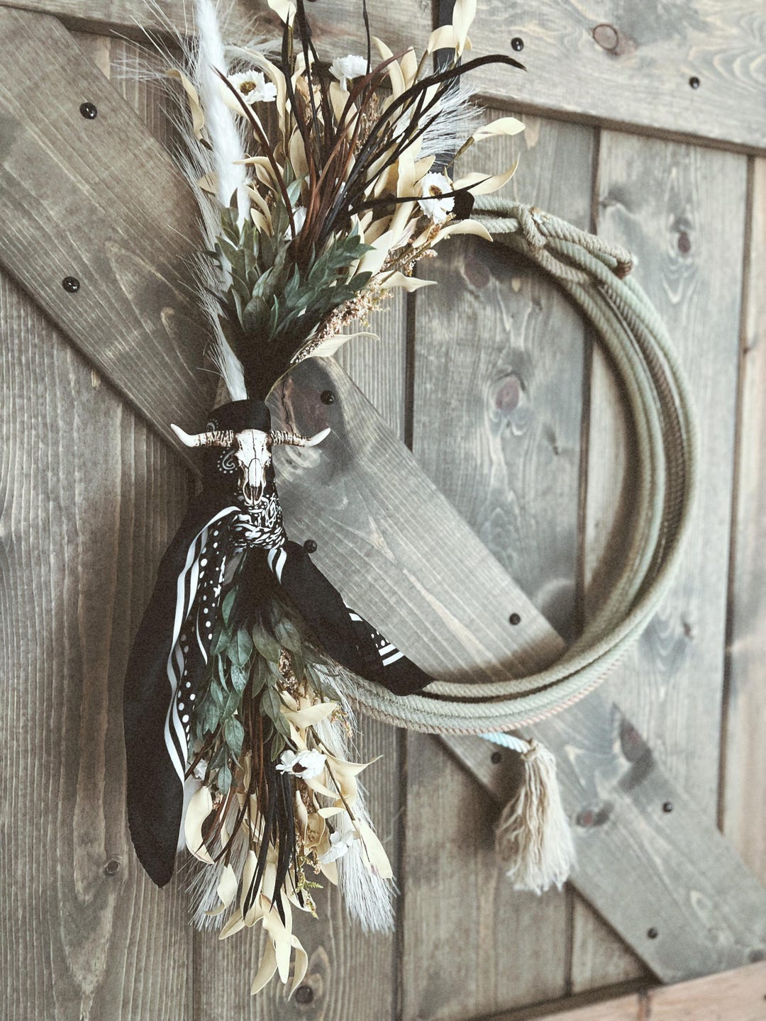 Steer Rope Western Lariat Lasso Country Farmhouse Boho Wreath - Etsy