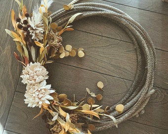 Rope Wreath, Western Wreath, Lariat wreath, Lasso wreath, Western wreath, Country wreath, Farmhouse wreath, Boho wreath