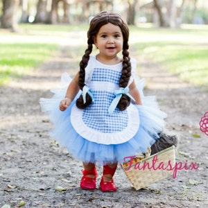 HALLOWEEN Wizard of OZ Dorothy Tutu Costume Gingham dress up, Girls Baby Toddler Kids
