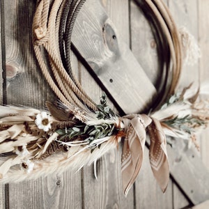 Neutral Rope Western Lariat Lasso Country Farmhouse Boho Wreath
