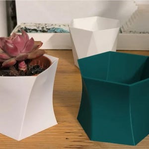 Decorative Hexagonal 3D Planter | Small Succulent Planter Holder 5.5cm | Modern Planter Printed in PLA