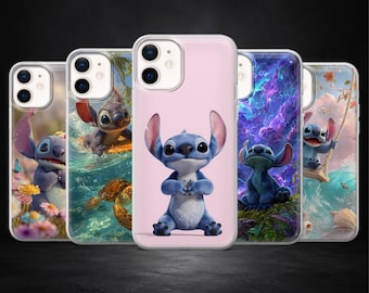 Stitch Phone Case Lilo Ohana Disney Cover for iPhone 17Pro, 16, 15, 14, 13, 12, Samsung S26, S25, S24, S23, A17, A57, A37 Pixel 10, 9