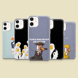 Funny Goose Phone Case Meme Silly Cover for iPhone 17Pro, 16, 15, 14, 13,12, Samsung S25, S24, S23Fe, S22, A16,A26,A56, Pixel 10, 9