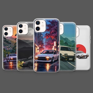 Funda para teléfono AE86 con diseño de coche de derrape JDM para iPhone 17Pro, 16, 15, 14, 13, 12, Samsung S26, S25, S24, S23, A17, A57, A37, Pixel 10 y 9