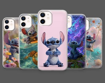 Stitch Lilo Ohana Disney Schutzhülle für iPhone 17Pro, 16, 15, 14, 13, 12, Samsung S26, S25, S24, S23, A17, A57, A37 Pixel 10, 9