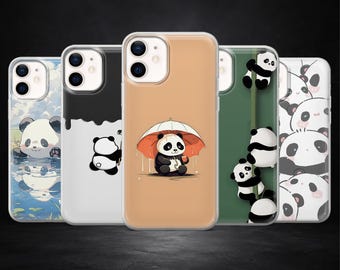 Cute Panda Phone Case Bamboo Panda Love Cover for iPhone 17Pro, 16, 15, 14, 13, 12, Samsung S26, S25, S24, S23, A17, A57, A37 Pixel 10, 9