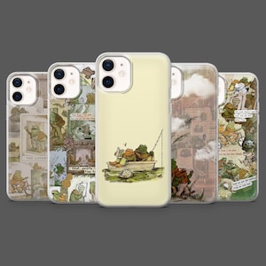 Capa para celular com estampa de sapo e rã, estilo amante de livros, na cor verde, para iPhone 17 Pro, 16, 15, 14, 13, 12, Samsung S26, S25, S24, S23, A17, A57, A37, Pixel 10, 9.