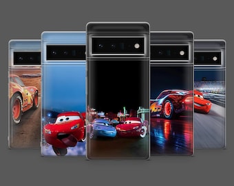 Cars Phone Case Lightning McQueen Sally Cover for Google Pixel 10, 10Pro, 9, 9Pro, 8, 7, 6A, Samsung S25, S24, S23, A17, iPhone 17, 16