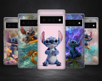 Stitch Phone Case Lilo Ohana Disney Cover for Google Pixel 10, 10Pro, 9, 9Pro, 8, 7, 6A, Samsung S25, S24, S23, A17, iPhone 17, 16, 15