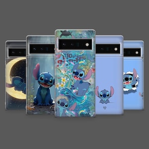 Custodia per telefono Stitch Love Cartoon Cover per Google Pixel 10, 10Pro, 9Pro, 8A, 8, 7A, 6A, Samsung S25, S24, S23, A17, A36, iPhone 17, 16