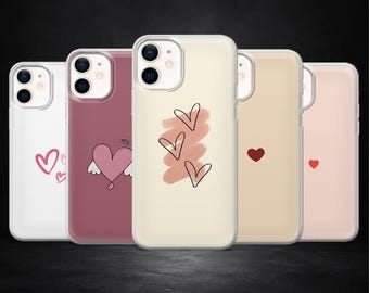 Etui na telefon z motywem serca i motywem miłości walentynkowej do modeli iPhone 17Pro, 16, 15, 14, 13, 12, Samsung S26, S25, S24, S23, A17, A57, A37 Pixel 10, 9