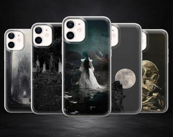 Gothic Phone Case Grunge Skull Cover for iPhone 17Pro, 16, 15, 14, 13, 12, Samsung S26, S25, S24, S23, A17, A57, A37 Pixel 10, 9