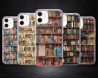 Boekenplank telefoonhoesje Bookish Book Lover Cover voor iPhone 17Pro, 16, 15, 14, 13, 12, Samsung S26, S25, S24, S23, A17, A57, A37 Pixel 10, 9