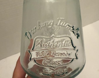 San Miguel Authentic 100% Recycled Glass Embossed Drinking Cup 4 3/8&quot; Tall