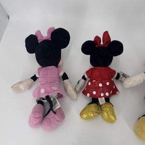 Disney Mini Plush Lot Minnie & Mickey Mouse Stuffed Toys-3 Minnie Mouse 1 Mickey afbeelding 5