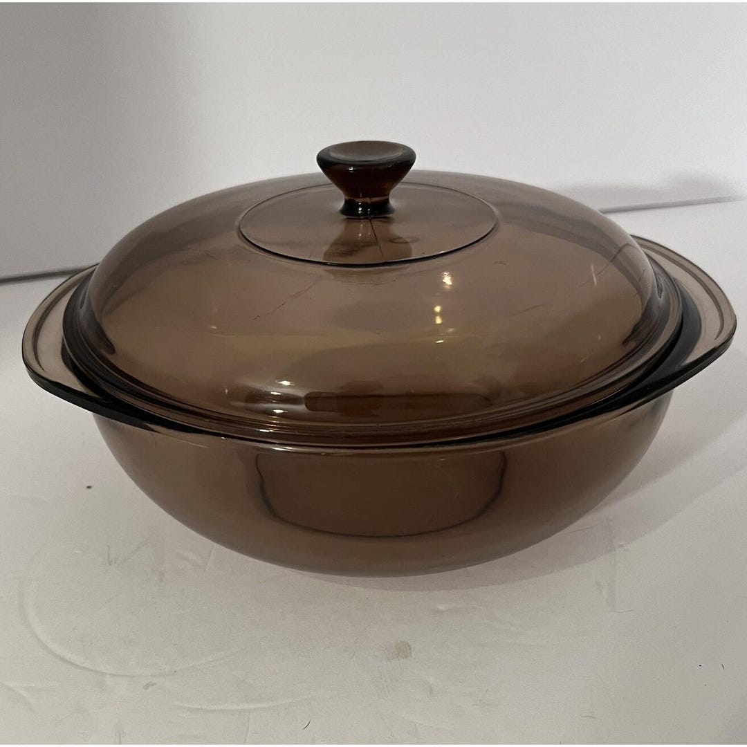 Vintage Corning Ware Pyrex 024 2 Liter Casserole Dish Amber Brown With ...