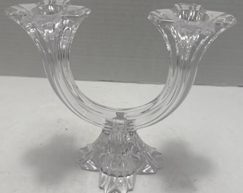 Vintage Mikasa Crystal Austria Harlow 2 Arm Candelabra | Candle Holder | Glass