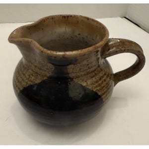 Vintage Studio Art Pottery Creamer/Small Pitcher-Hand Thrown -Signed-Glazed