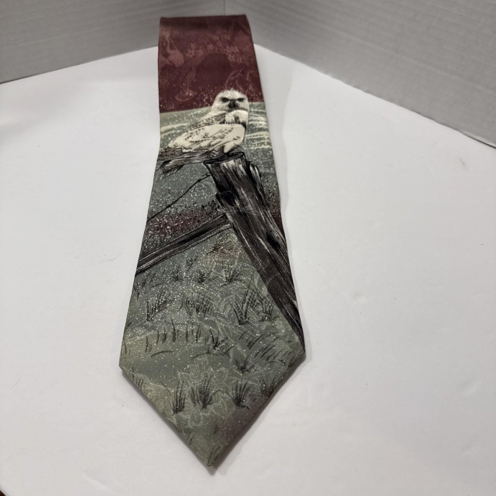 Endangered Species Snow Owl Silk Men's Necktie