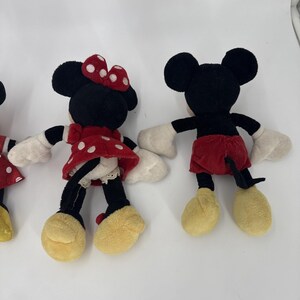 Disney Mini Plush Lot Minnie & Mickey Mouse Stuffed Toys-3 Minnie Mouse 1 Mickey afbeelding 6