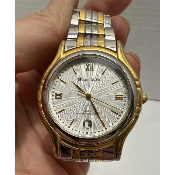 Hugo Maxx 21607 18k Gold Plate Mens Watch-Not Tested***