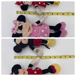 Disney Mini Plush Lot Minnie & Mickey Mouse Stuffed Toys-3 Minnie Mouse 1 Mickey afbeelding 7