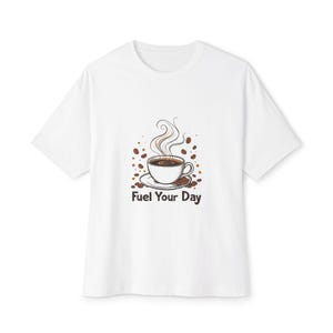 Coffee Lovers Oversized Tee, Coffee Drinker Shirt, Unisex Box Tee, Coffee Addict Gift, Comfy Lounge Wear