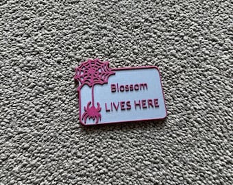 Custom Jumping Spider Name Tag – 25 Colors – Magnetic Personalized Spider Sign – Cute 3D Printed Terrarium Decor – Tarantulas lives here