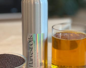 Cold Pressed Mustard Oil | Pressed in Texas | Unrefined | Unprocessed | Sustainable Packaging | Virgin Mustard Oil | Easy Pour Bottle |