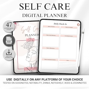 Digital Self Care Journal, Self Care Planner, Wellness Journal, Goodnotes Planner, Mental Health Mindfulness, Positivity Healing Self Love