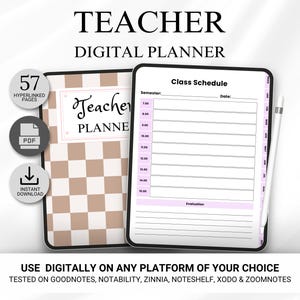 Planificador digital para docentes, imprimible para docentes, planificador de lecciones, regreso a clases, planificador de enseñanza, carpeta de enseñanza sin fecha, planificador de lecciones