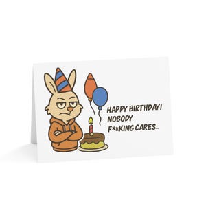Grußkarten, Geburtstagskarte lustig, sarkastische Geburtstagskarte, Asshole Rabbit Karte, Offensive Grußkarte, Rude Birthday Card,