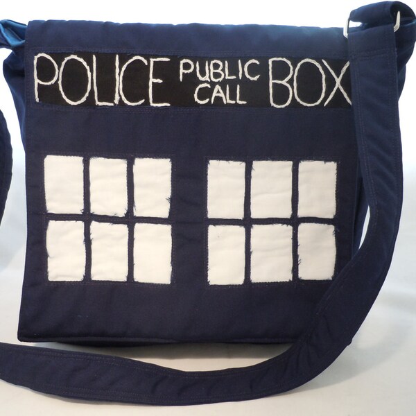 Tardis Dr. Who Messenger Diaper Bag Blue Laptop