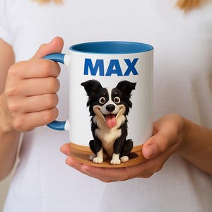 Personalized Pet Cartoon Coffee Mug, Custom Dog Cat Portrait Ceramic Cup, Fun & Colorful Gift for Pet Lovers, Birthday Memorial Present,