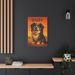 Custom Pet Portrait Wall Art, Cartoon Style Personalized Canvas Print, Whimsical Animal Lover Gift, Fun Home Decor, Birthday Present,