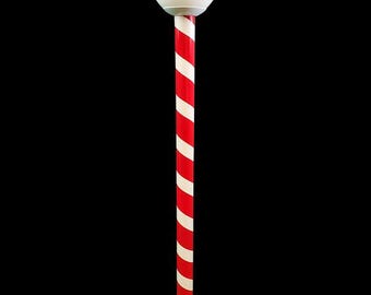 7 ft striped post And Post light set.