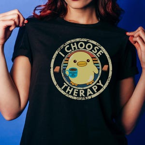 Therapist Gift Shirt Mental Health Tee Comfort Colors Self Care T-Shirt Counseling Therapy Shirt Cute Duck Graphic Tee for Wellness