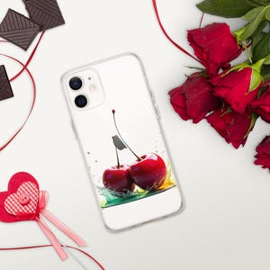 Cherry print  on Clear Case for iPhone®