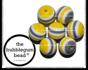 Bubble Gum Beads 20mm-GREEN /& WHITE STRIPED Chunky Beads Bubblegum Beads Acrylic Round Beads The Bubblegum Bead Co. Gumball Beads