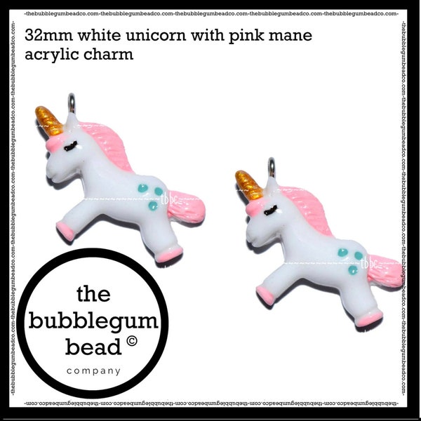 White & Pink Unicone Charm main image 1
