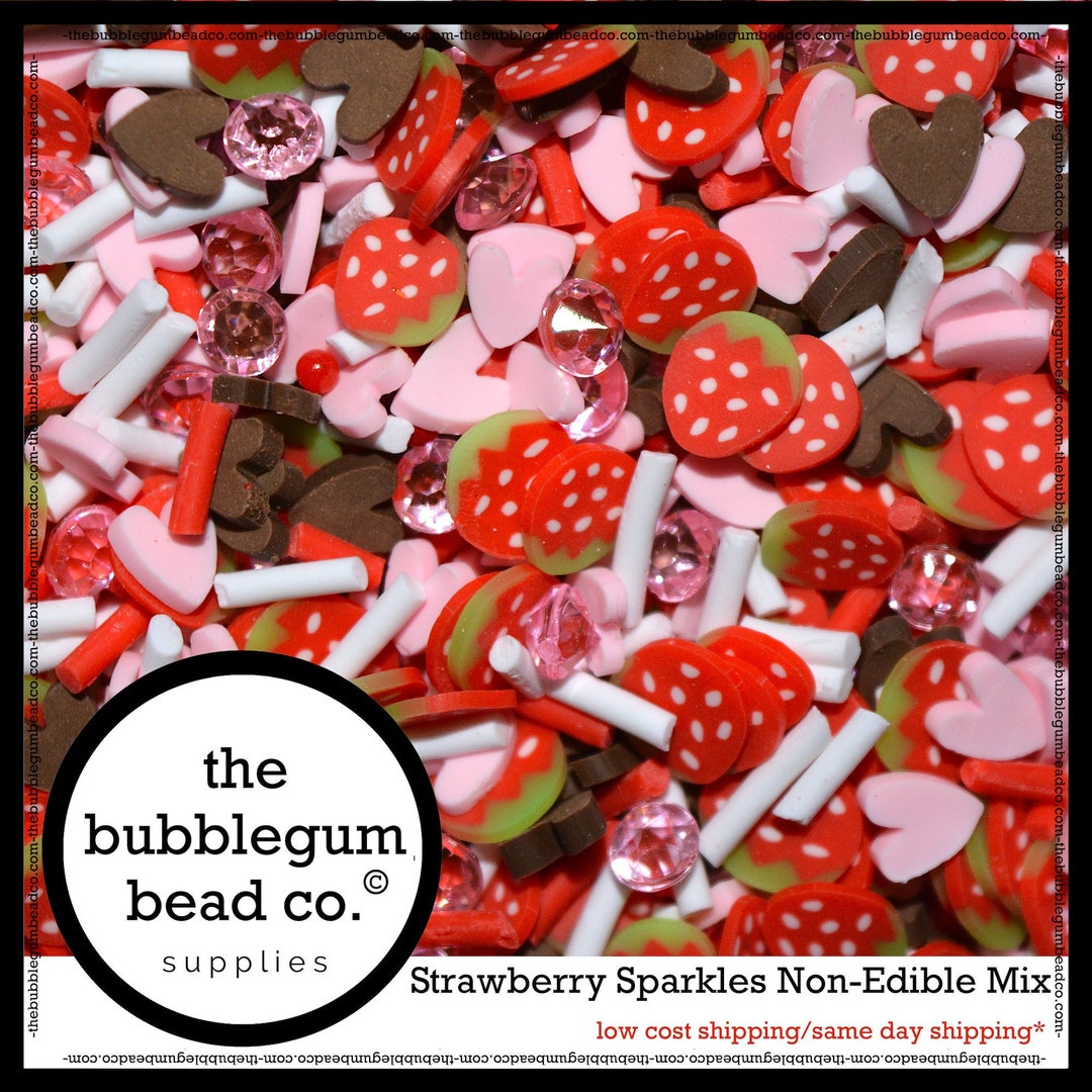STRAWBERRY SPARKLES SPRINKLE Mix Polymer Clay Sprinkle Mix Etsy